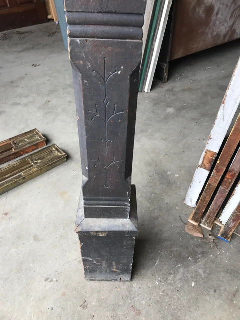 MAR Antique carved Victorian Newell Post For Stairway 55 X 7“ Square 10