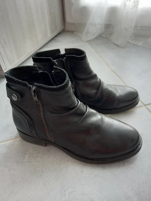 SAN MARINA bottines cuir noir Pointure 38