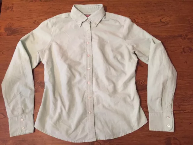 Girls Vineyard Vines Mint Green Size 8 Long Sleeve Button Oxford Shirt EUC