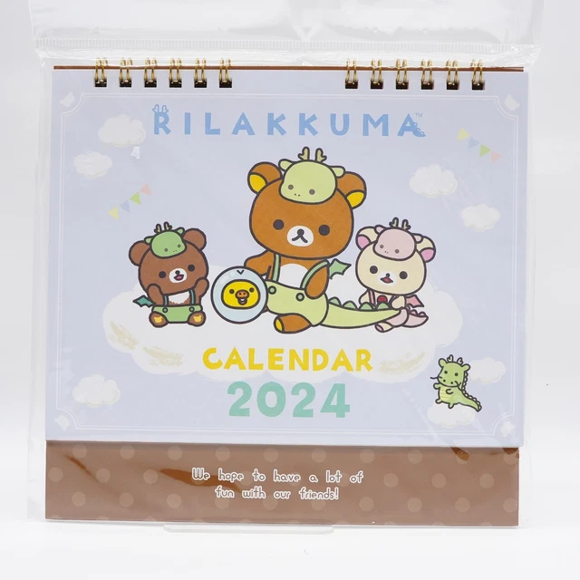 SANX JAPAN RILAKKUMA 2024 Dragon Year Desktop Calendar CD38201 Made in