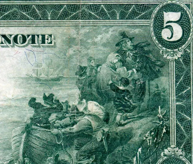 HGR SATURDAY 1914 $5 FRN ((STUNNING Artwork)) LIGHTLY CIRCULATED