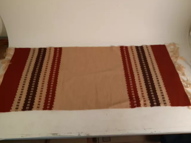 Handwoven Native American Table Rug, Wool, 1930s-40s, Nice Condition