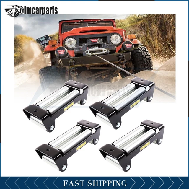 4X 10" Bolt Pattern Winch Roller Fairlead 4 Way Roller Cable Guide