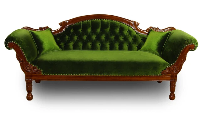 Button Tufted Couch Sofa louis style Chesterfield solid wood velvet 80164o
