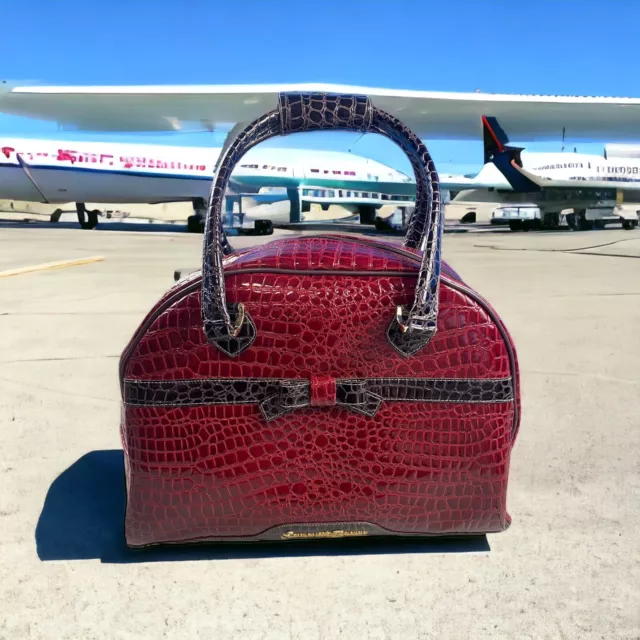 samantha brown croco embossed luggage EUC 13 1/2” Tall
