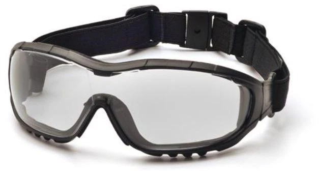 Pyramex V3G Safety Glasses, Black Strap/Temples/Clear Anti-Fog Lens : GB8210ST