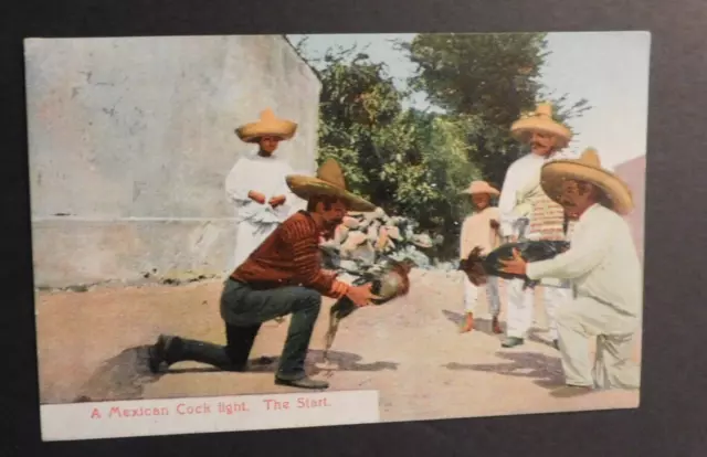 1910 Postcard Cover From Tijuana Mexico to Vancouver BC Canada Cock Fight