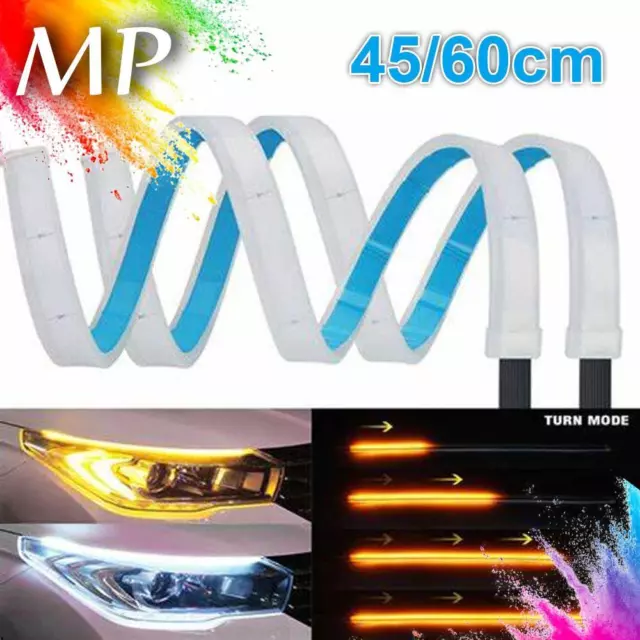 60 cm ultradünne Auto Soft Tube LED-Streifen Tagfahrlicht Blinkerlampe