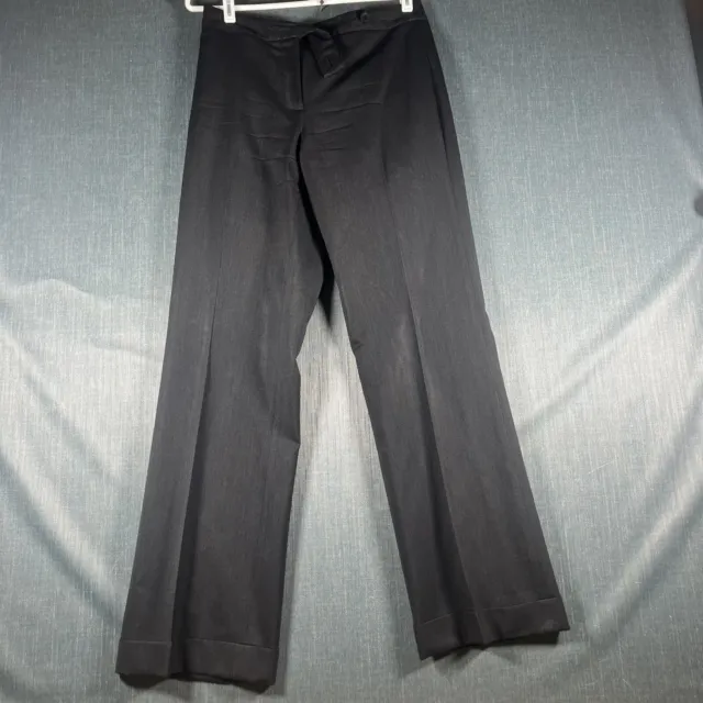 Neiman Marcus Womens Pants Black Wide Leg Size 4 Wool Blend