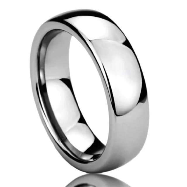 Men Women  Engraving 6MM Titanium Wedding Band Ringed Classy Domed