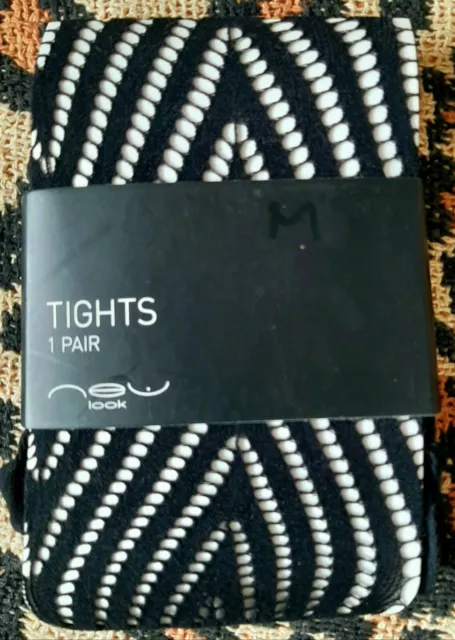 New Look Coloured Black Opaque Control Tights S M L (Xl Or Plus See Sep Listing)