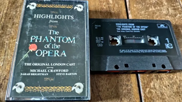 London Cast - Highlights From Phantom Of The Opera -Cassette Tape Album 1987