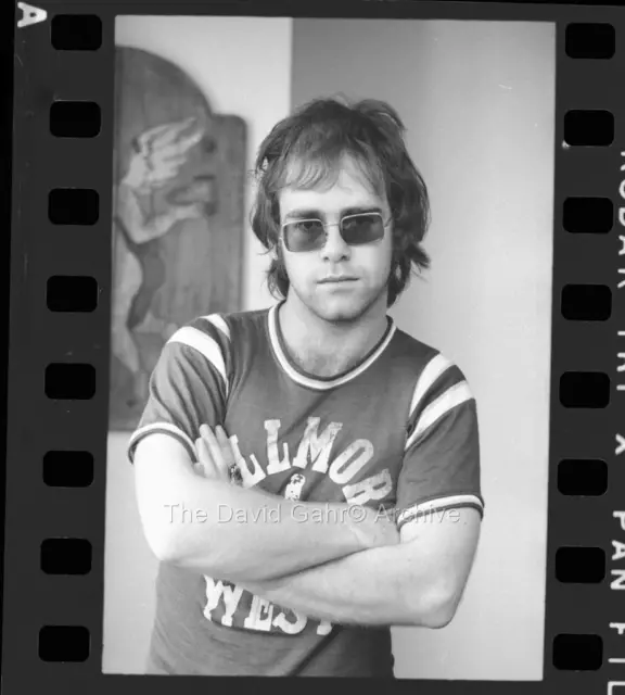 '70 Elton John Manhattan NYC Pop Rock Pianist Rocket Man Old 35mm Negative A644