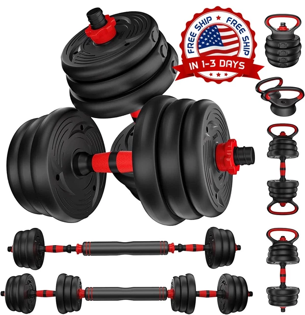 Juego de Pesas Set 4 en 1 Pesas Rusas Barra Kit Fitness Ejercicio Home Gym 44 lb