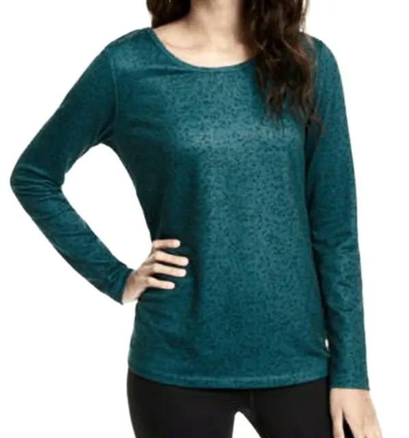 IDEOLOGY Activewear LS Pullover Cutout Back Size Large Deep Pine Retail $49.50