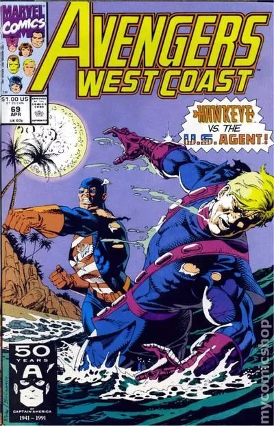 Avengers West Coast #69 VG 1991 Stock Image Low Grade