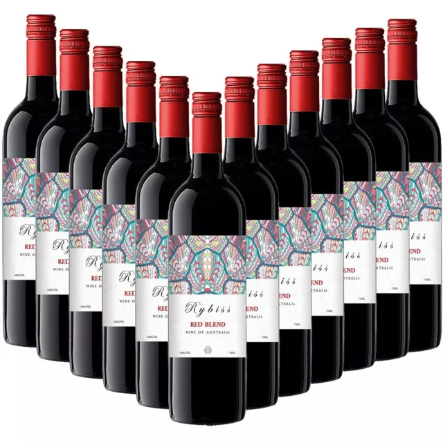 12 Bottles NV Rybiss Red Blend 750ml Red Wine South Australian Vineyards Shiraz