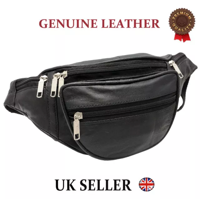 Genuine Real Leather Bum Bag Money Waist Belt Fanny Pack Holiday Festival Wallet