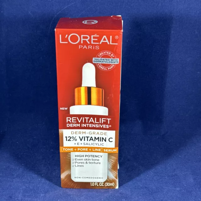 Suero ácido sálico L'Oreal Revitalift Derm Intensives 12% vitamina C + E 1,0 oz.