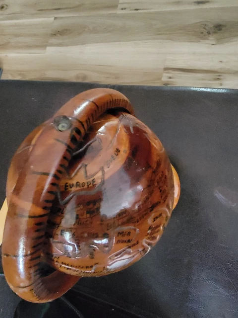 World Globe  Sequoia Wood Vintage Beautiful Piece