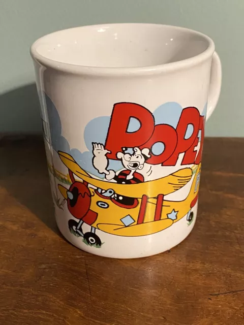 Popeye And Olive With A Plane - Vintage Mug / Cup - 1988