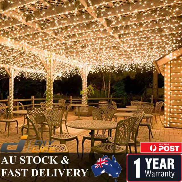 500LED 100M Warm Cool White Fairy Christmas String Strip Lights Party Outdoor