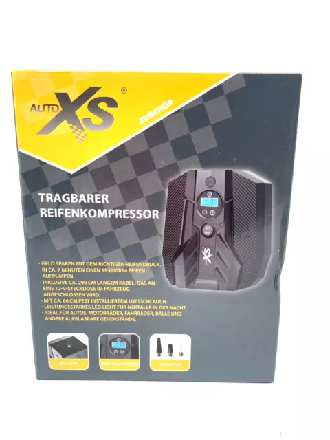 AUTOXS® TRAGBARER REIFENKOMPRESSOR Mini Kompressor Auto 12V KFZ