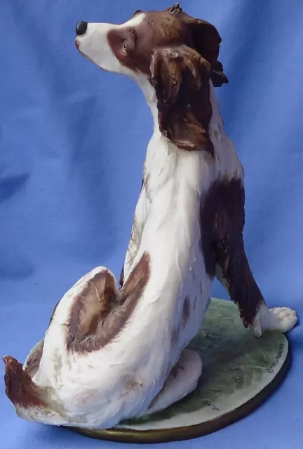 ENGLISH SPRINGER BRITTANY SPANIEL ARMANI ITALY hunting dog 9" figurine mark 1982 3