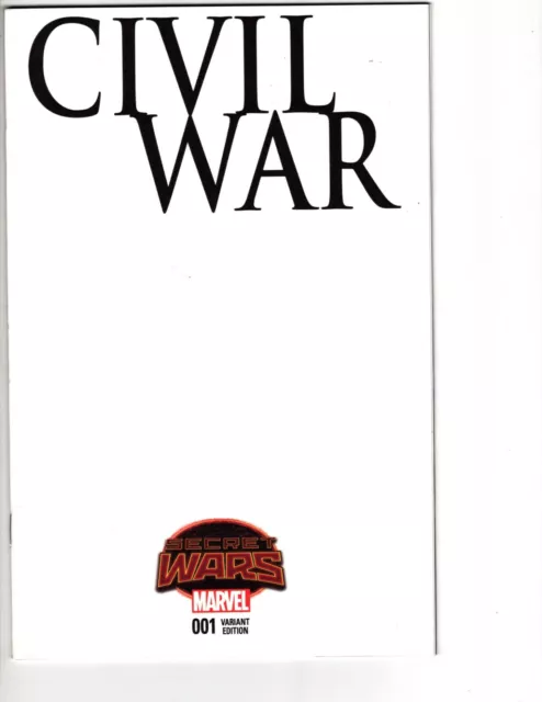 CIVIL WAR #1 Secret Wars Blank Variant Cover (2015 MARVEL Comics) VF/NM Nice!