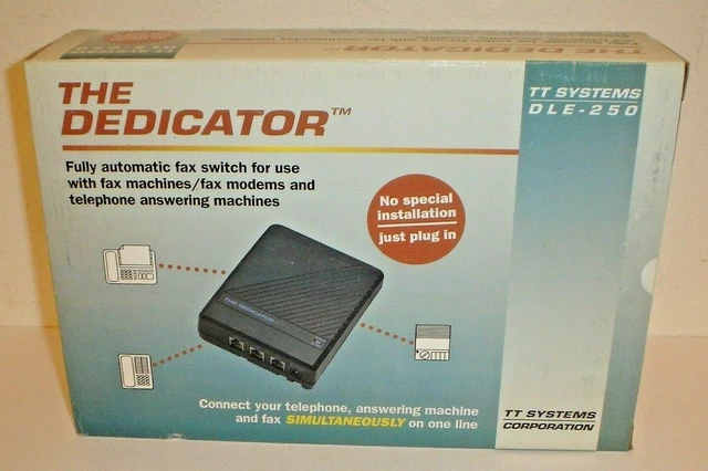 TT Systems DLE-250 The Dedicator Fax Switch for Telephone Answering Machines NEW