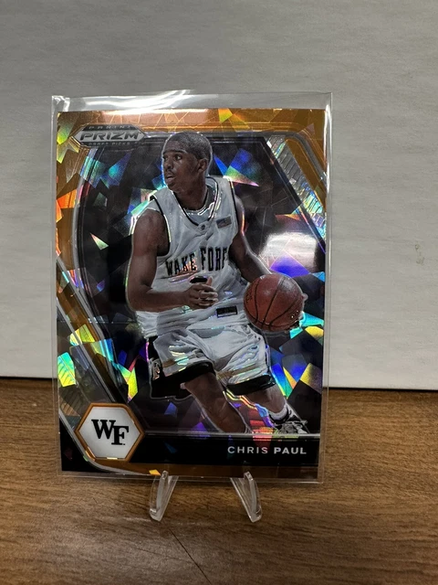 Chris Paul 2021 Orange Cracked Ice Prizm Draft Picks RC #68 Wake Forest - Suns