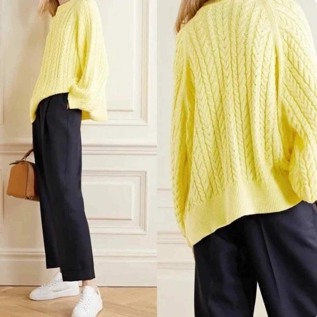 I Love Mr. Mittens Cable Knit Sweater Lemon Yellow Size XS/S