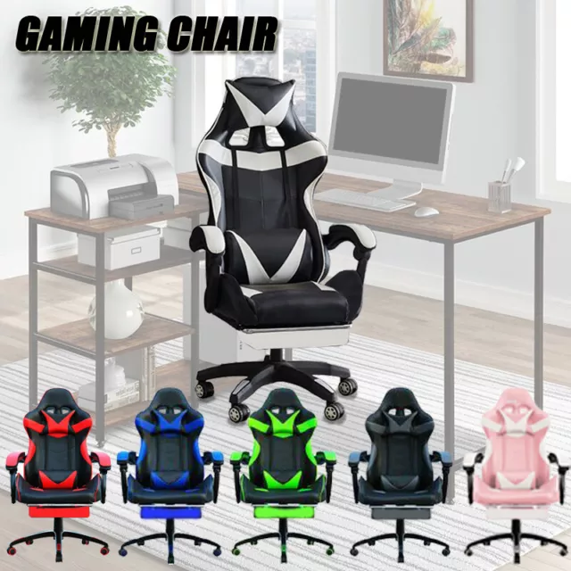 Extra Wide Deluxe Gaming Chair Office Computer Racing Pu Leather