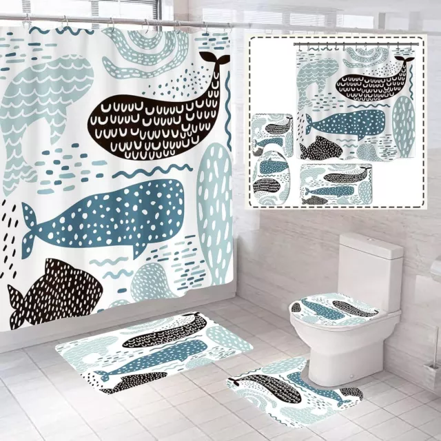Kids 7 pc Bath Set FISH PLAYGROUND Shower Curtain Towels Hooks Lotion Tooth  Dish
