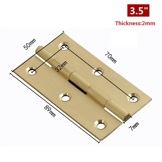 Quality Solid Brass Fix Pin Butt Hinge, Decorative Box Furniture Doors Hinges