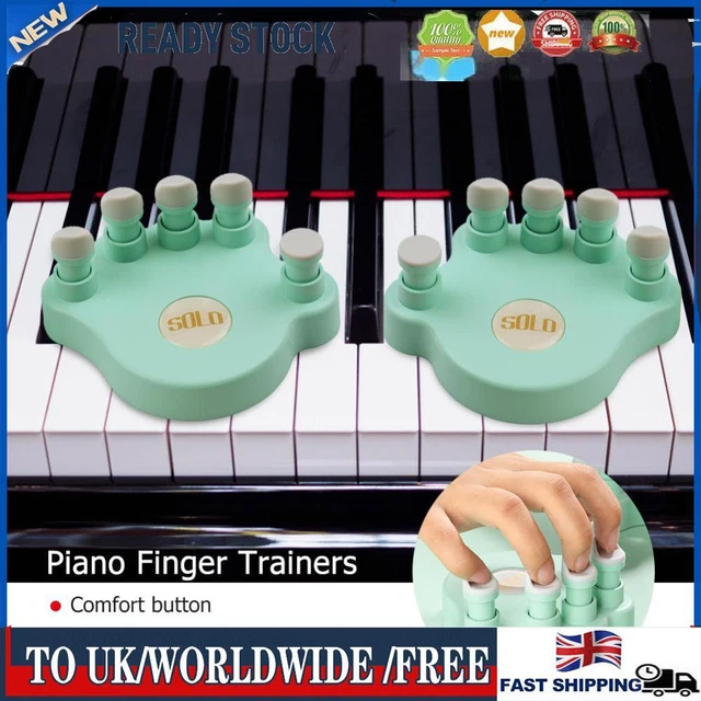 1 Pair Piano Finger Trainers Hand Strength Exerciser for Beginner (Green)