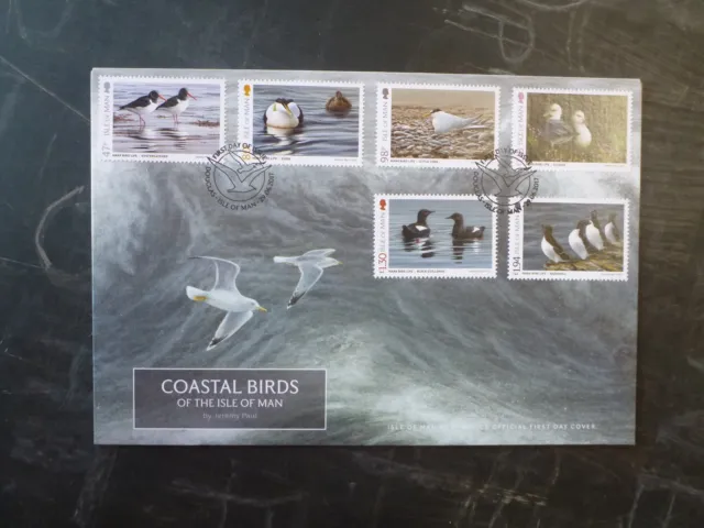 2017 Isle Of Man Coastal Birds Set Of 6 Stamps Fdc First Day Cover