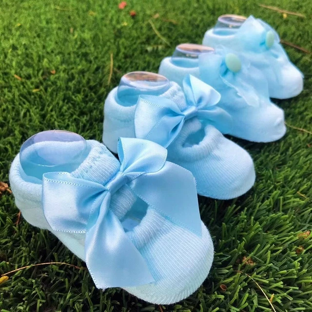 Baby Socks Girl  Ruffle Toddler Infant Ankle Sock Blue 3 Pairs