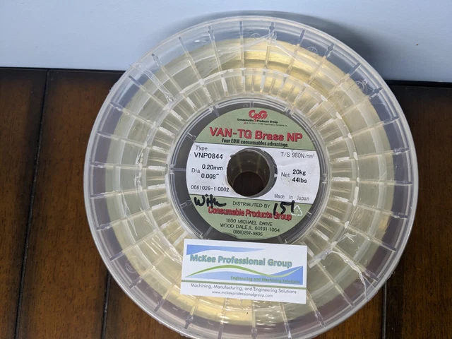 44lbs VAN-TG Brass NP VNP0844 0.008" (0.20mm) Brass EDM Consumable Wire
