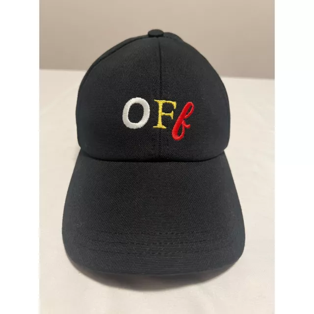 Off-White Women's Black Embroidered Logo Baseball Cap Hat One size fits all