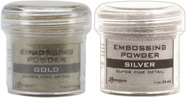 Gold & Silver - 2-Pack Variety - Ranger Embossing Powder, 1 Jar Super Fine...