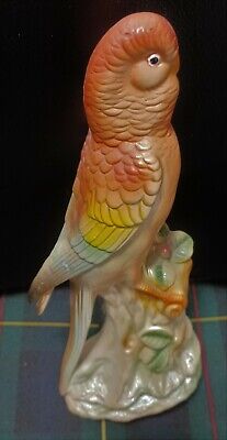 Vintage Pacific Ceramic Parakeet Figure Japan 9" Tall