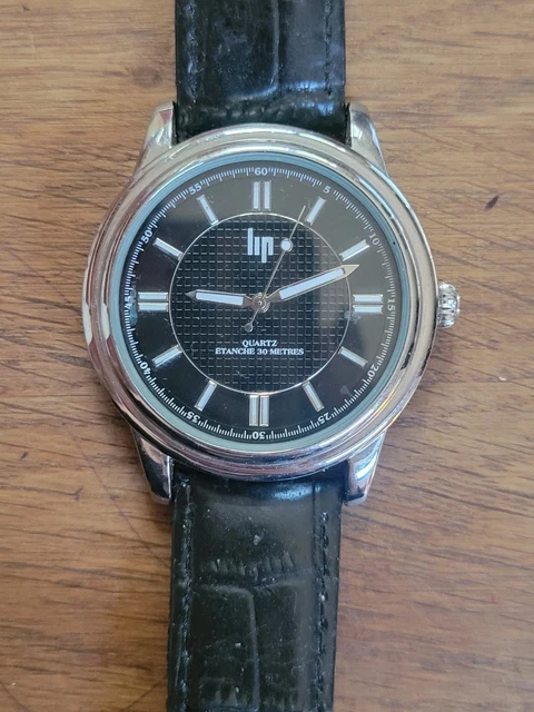Montre Bracelet Paul Jardin Pour Homme - Quartz, Pile à Changer - Cadran Noir, Index Bâtons - Acier Inoxydable - Occasion