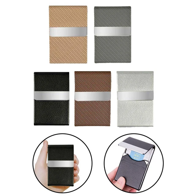 Portabiglietti Da Visita In Alluminio - Per 20 Biglietti 90x55 Mm, Colore Argento - Foto 3