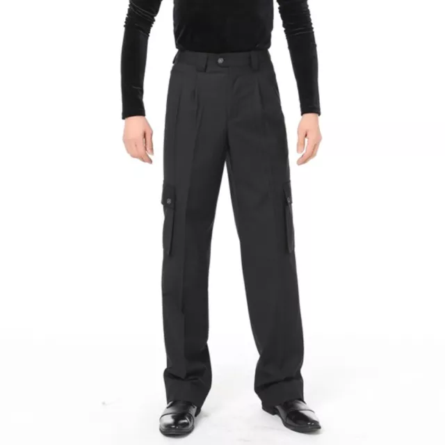 Uomo Moderno Stanza da Ballo Danza Pantaloni Latino Tasche Salsa Stretch Cargo
