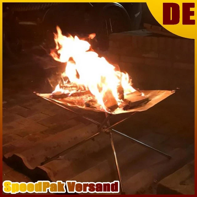 ❥ Outdoor Bonfire Campfire Pit Wood Stove Rack Foldable BBQ Camping Mesh Fire Pi