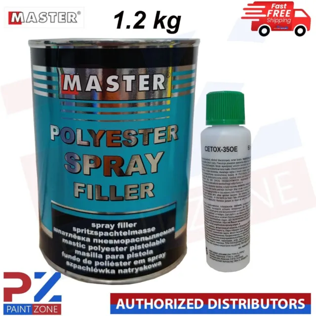 Master Polyester Spray Filler Putty 1.2 Kg  - With Cetox -350E Hardener