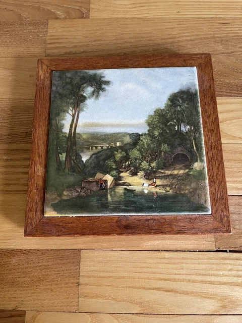 Vintage H&R Johnson Framed Tile 1980s