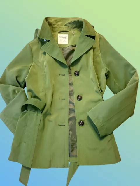 NWOT Beautiful Silky Lined Esprit Jacket Lovely Green Color Women's Size L 3