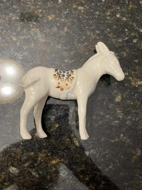 Vintage Lenox China Jewels Nativity Donkey Mule Figurine Statue